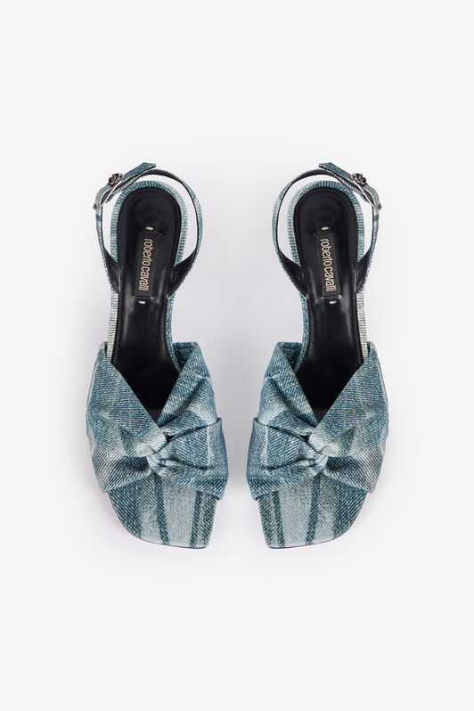 RC Denim-Effect Slingback Sandals Blue UKS006-SMC77