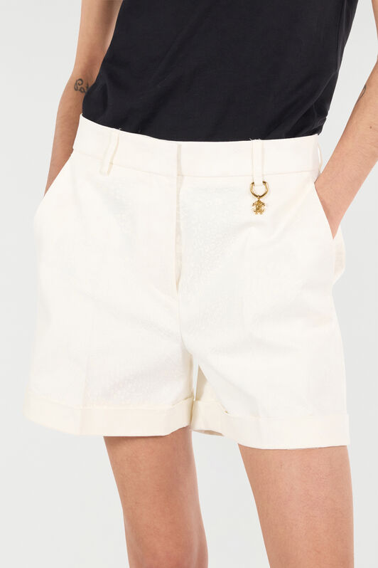 RC Solid-Color Python-Print Shorts White UKT214-4NN53
