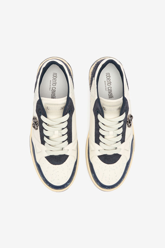 RC Sneakers With Inserts And Mirror Snake Monogram White/Blue URS054-PZU89