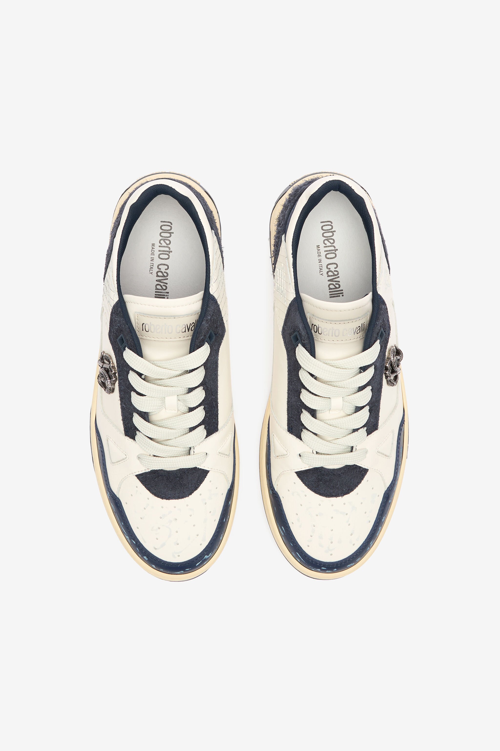 RC Sneakers With Inserts And Mirror Snake Monogram White/Blue URS054-PZU89