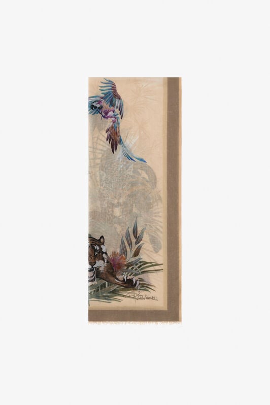 RC Roberto Cavalli Stole with Lemon print Light Brown SYI00C-OBL58