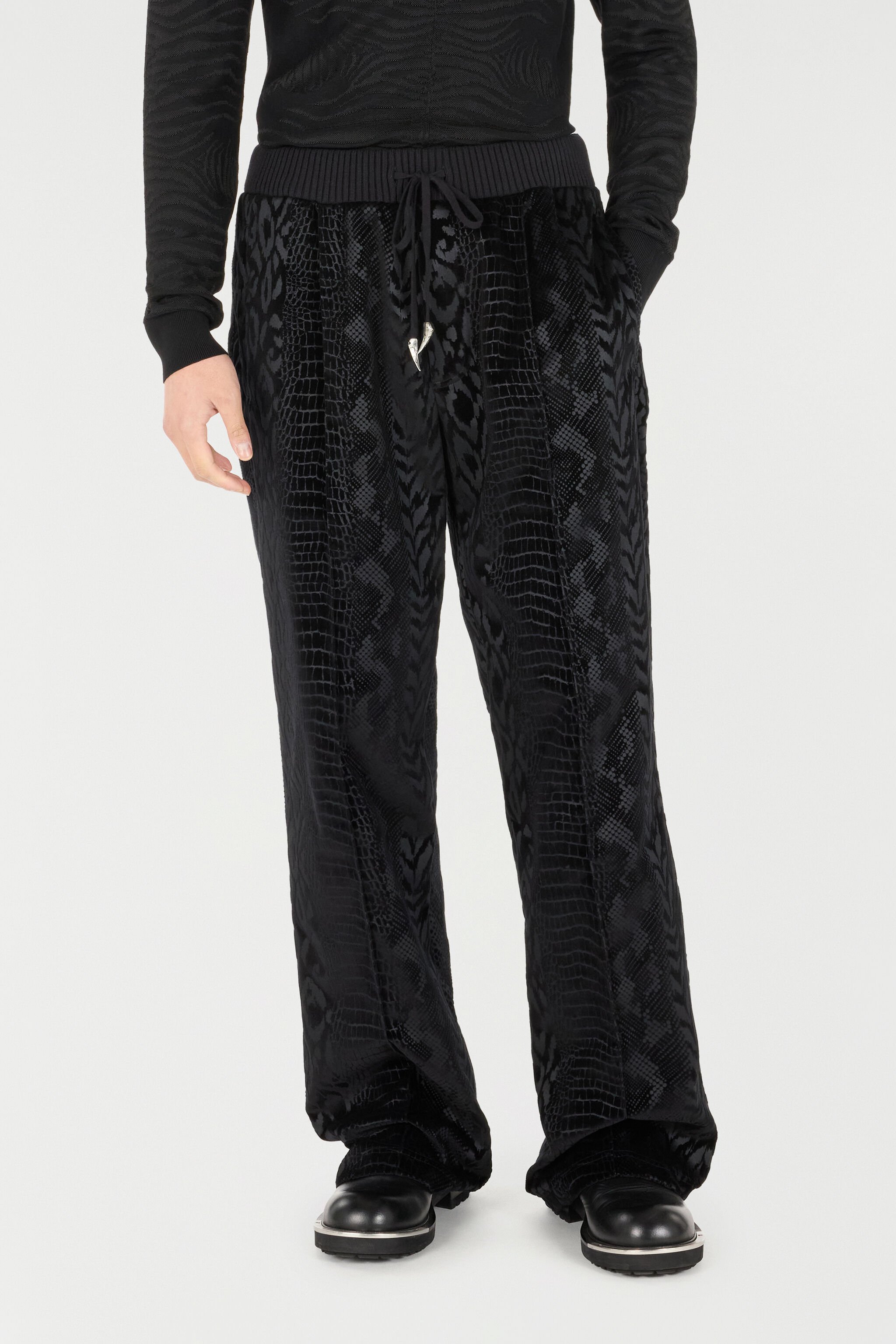 RC Pantalon Avec Motifs Animaliers Noir URT25Y-CJ007