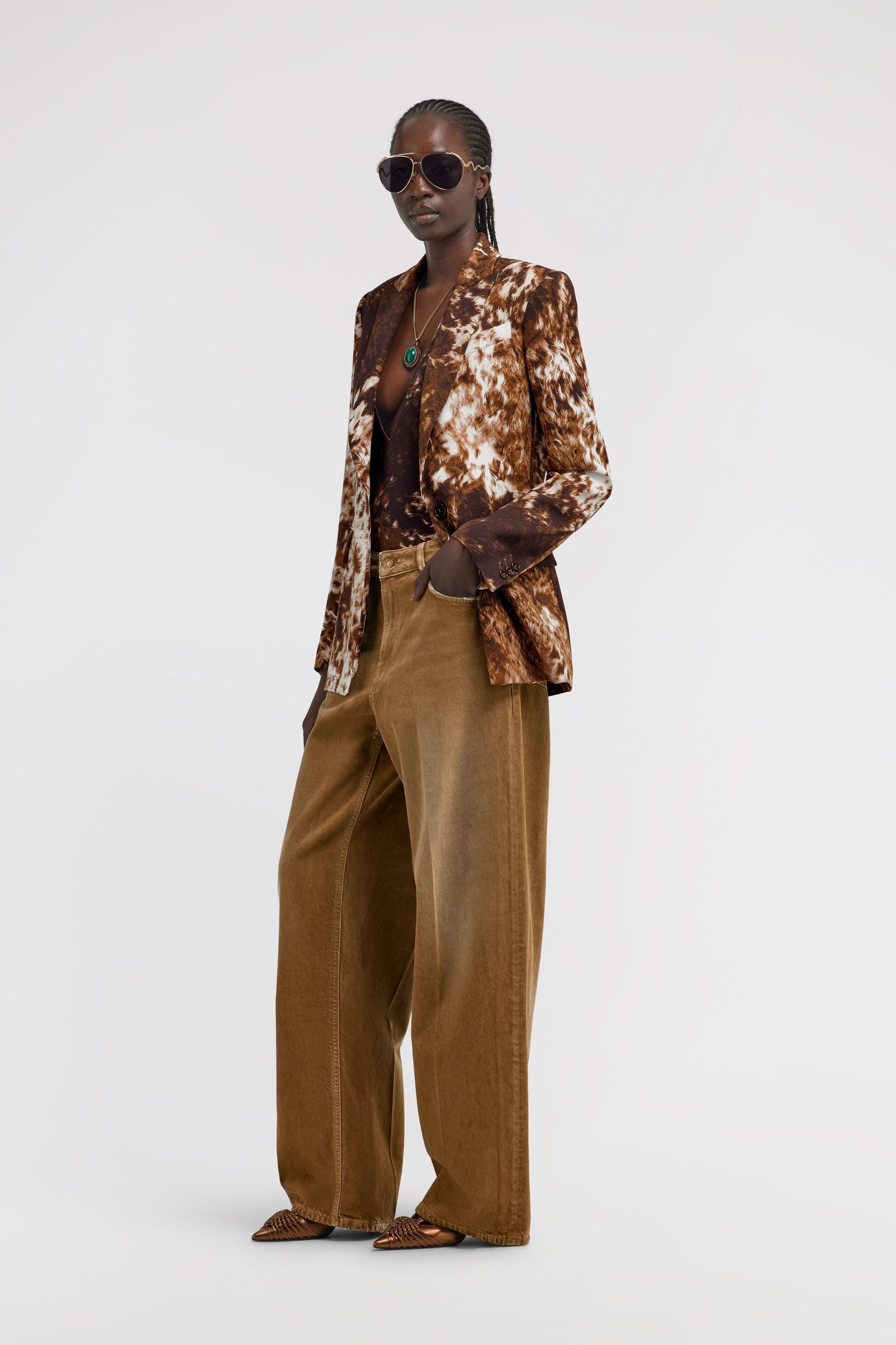 RC Appaloosa Print Blazer Braun TKT401-ORN08