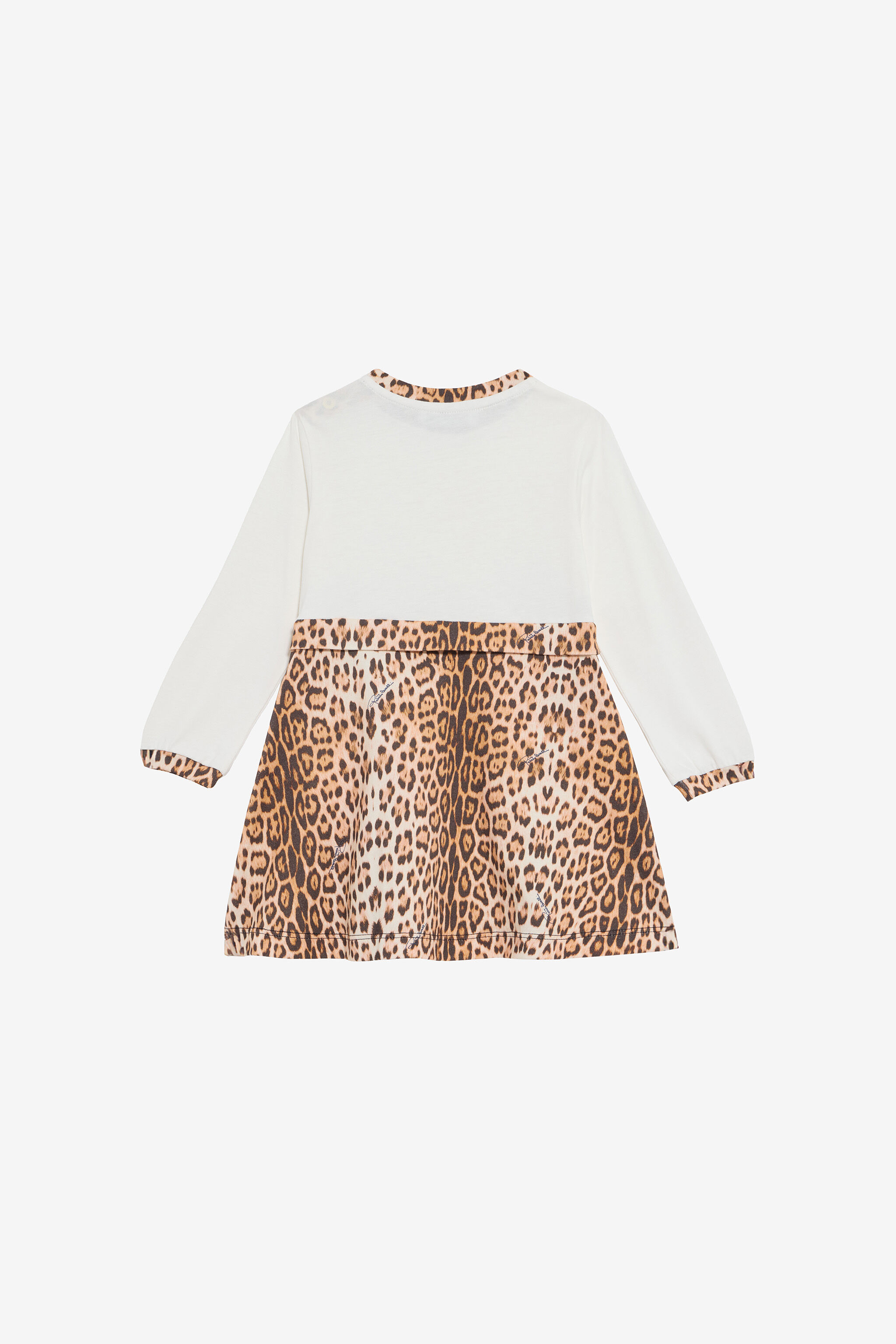 JU Milk White Dress with Jaguar Skin Print MILKY WHITE/NATURAL VJT104-JD001