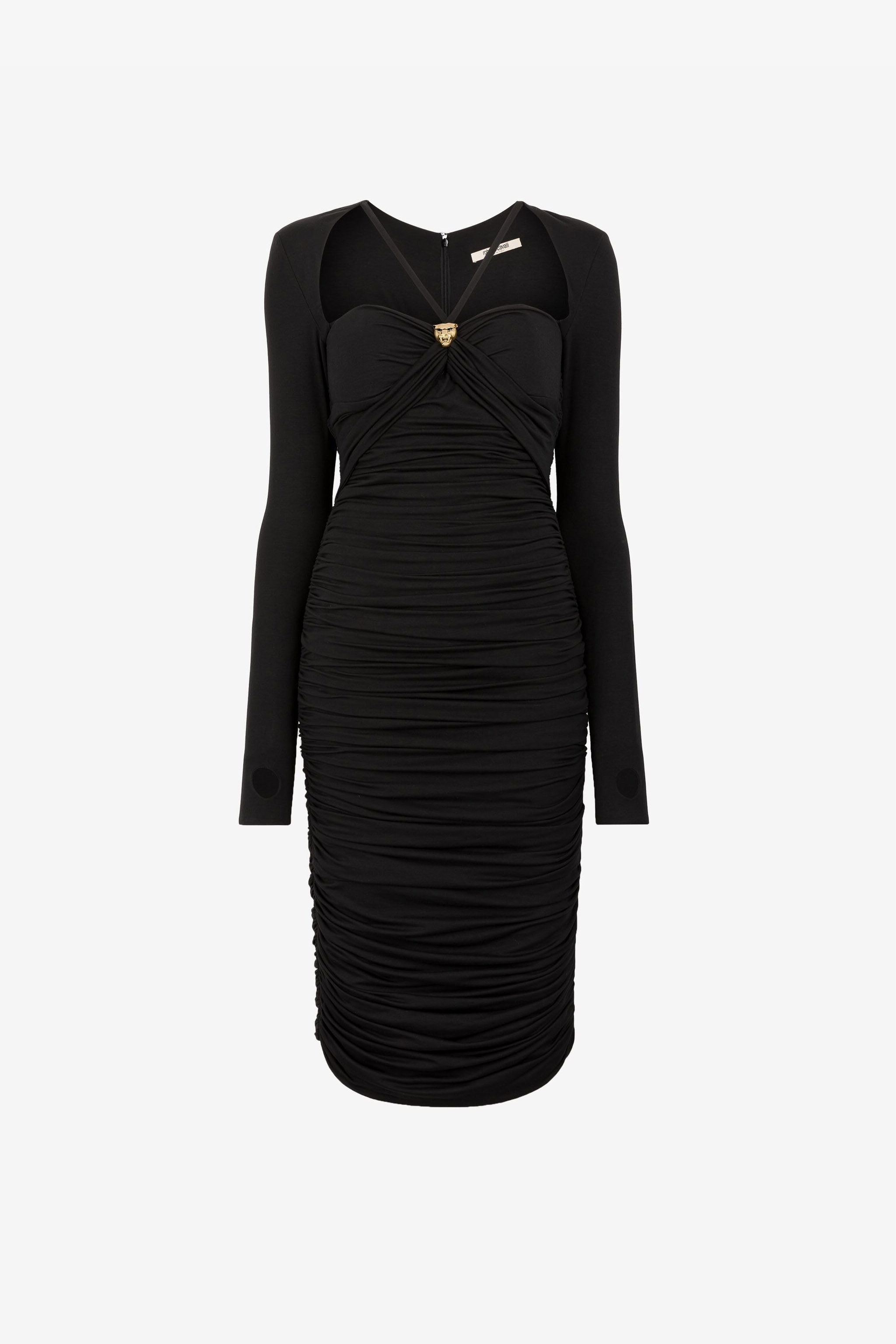 RC Panther-plaque midi dress Black QKT171-JE019