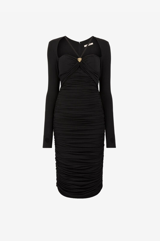 RC Panther-plaque midi dress RC Panther-plaque midi dress Black QKT171-JE019