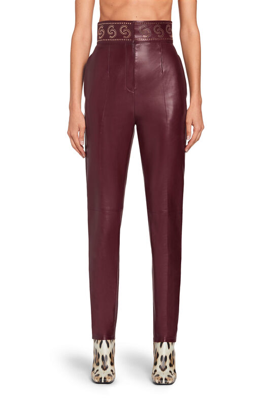 RC Studded high-waisted trousers RC Studded high-waisted trousers Rojo oscuro JQP202-PG001