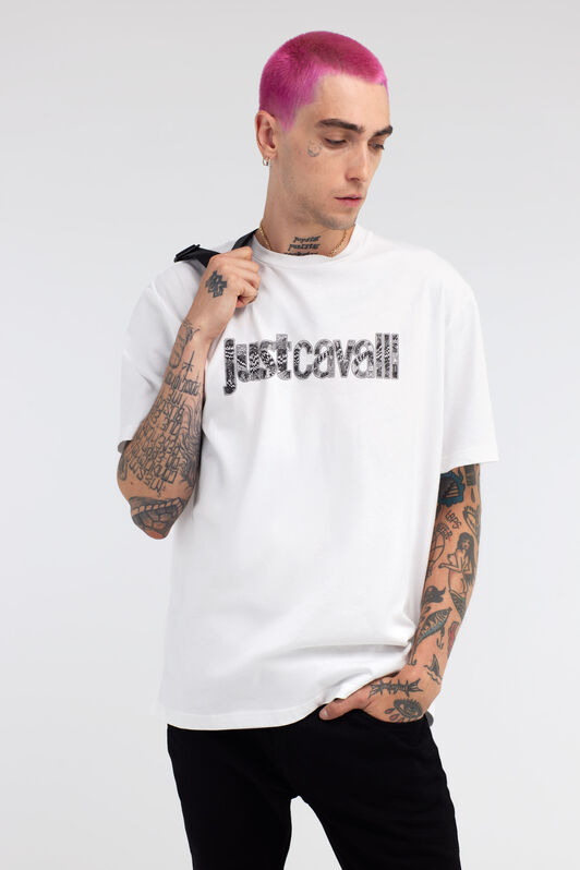 JC Just Cavalli Logo T-Shirt JC Just Cavalli Logo T-Shirt White RRT929-RR191