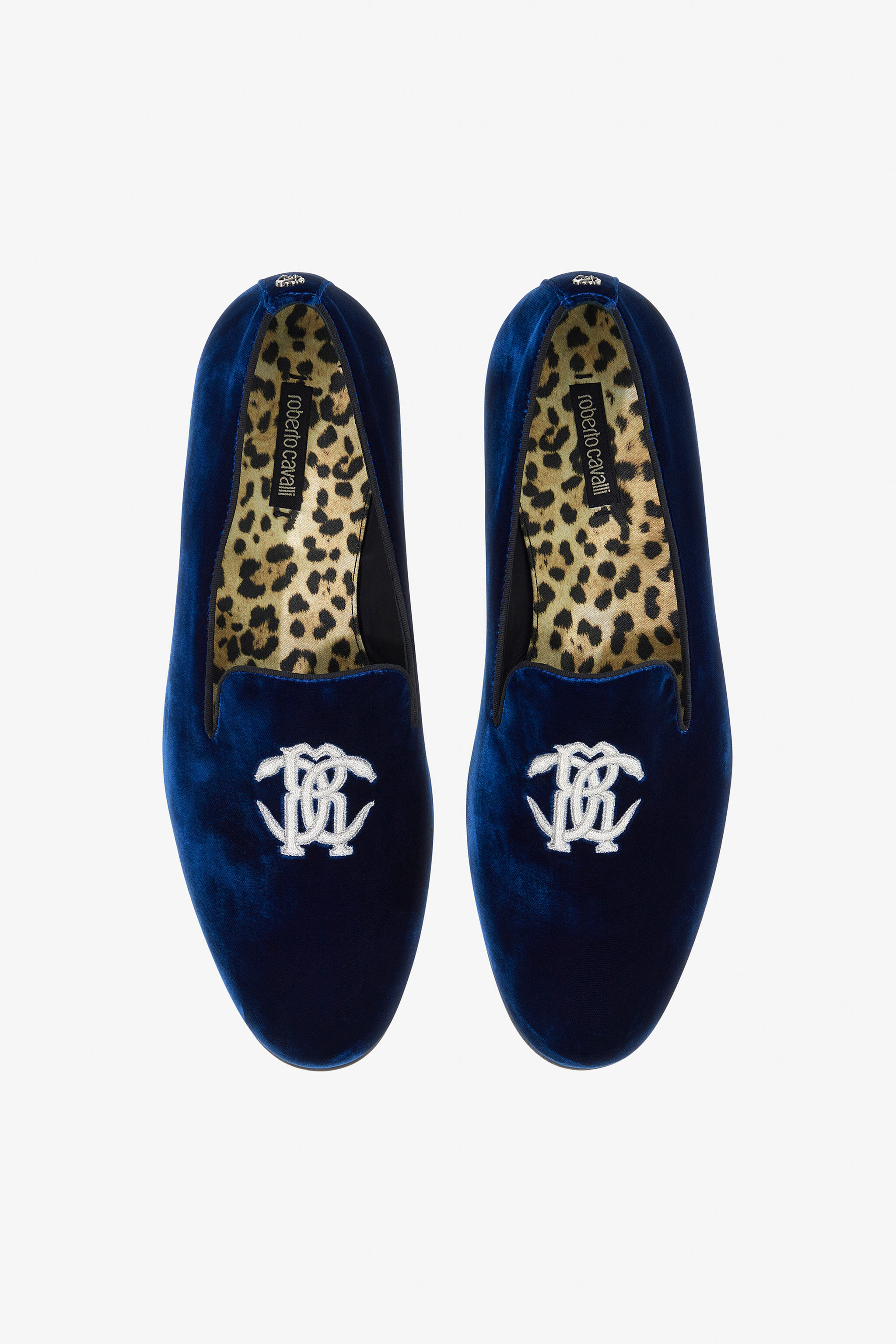 RC Velvet loafers with Monogram Mirror Snake Dark blue SRS003-VL005