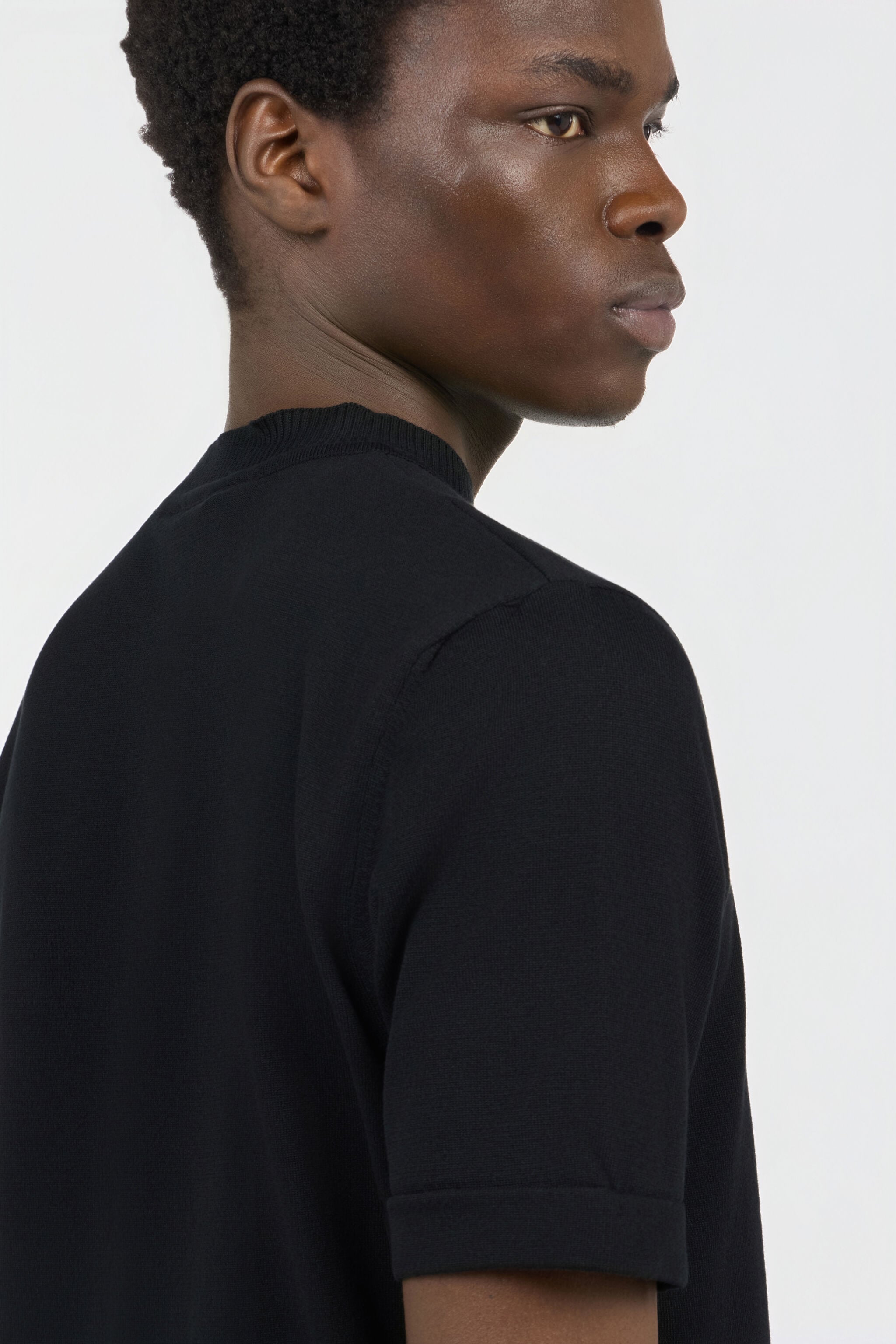 RC Black Mock Neck T-Shirt BLACK SOT60M-VI044