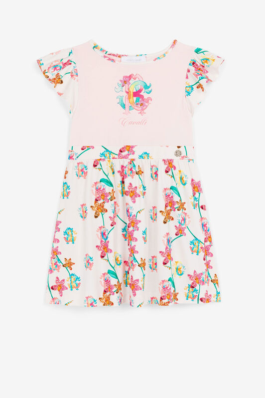 JU Floral logo-print T-shirt dress Pink QJT145-JV025