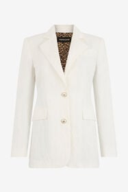 ${brand} Cotton Jacquard Blazer with Leopard Print ${colorDescription} ${masterID}