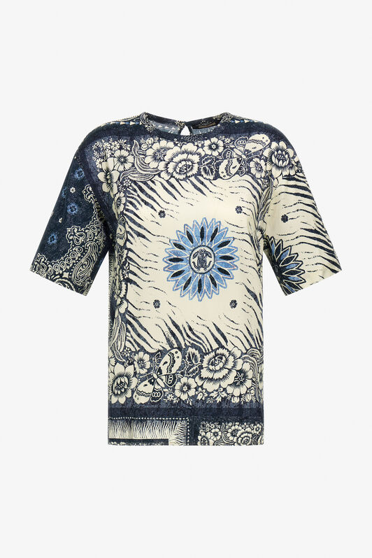 RC Bandana Print T-shirt Blau TKT644-FQN05