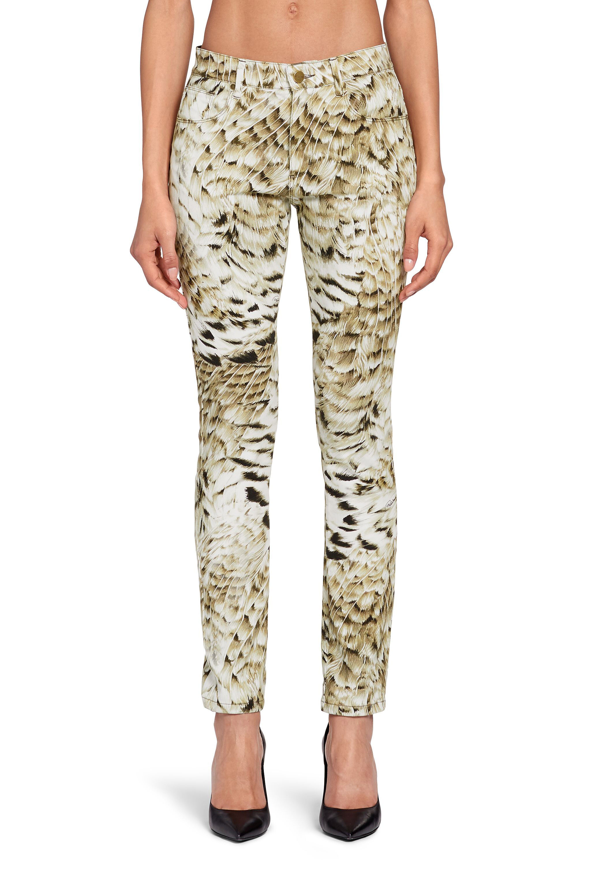 RC Hawk-print skinny jeans NATURAL LQJ232-DAZ35