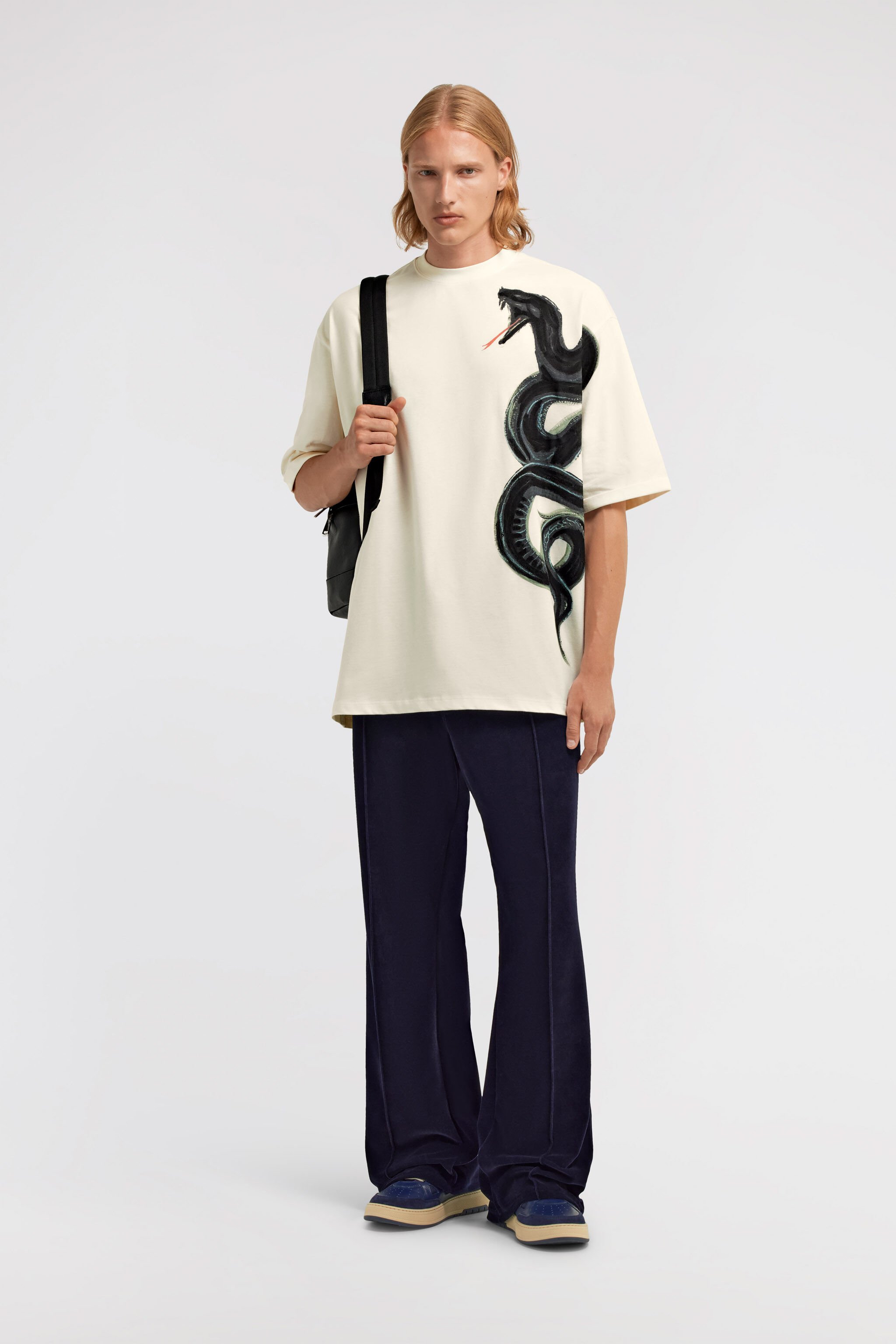 RC T-shirt with Snake Elfenbein TRT62I-JD060