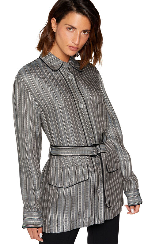 RC Striped Belted Shirt TAUPE/PEWTER IQT413-VI029