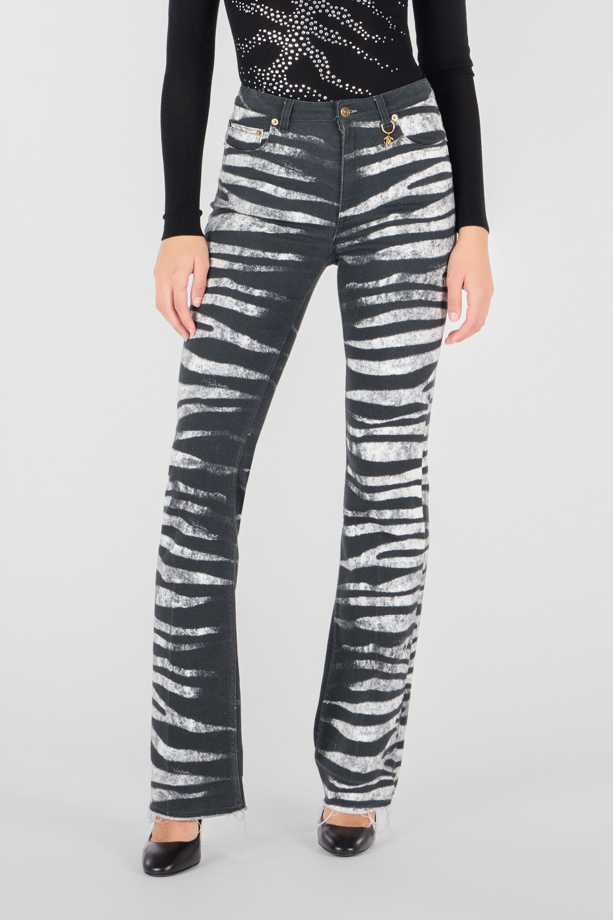 RC Pants With Zebra Print Black/White UKJ221-DAN50