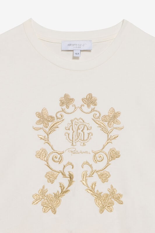 RC Kleid mit Gold Arabesque-Print WHITE/GOLD TJT10L-JFN37