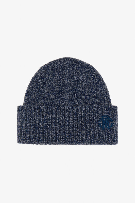 RC Blaue Kaschmir-Mischung Mütze Beanie mit Monogramm RC Dunkelblau NOZ00D-MQ015