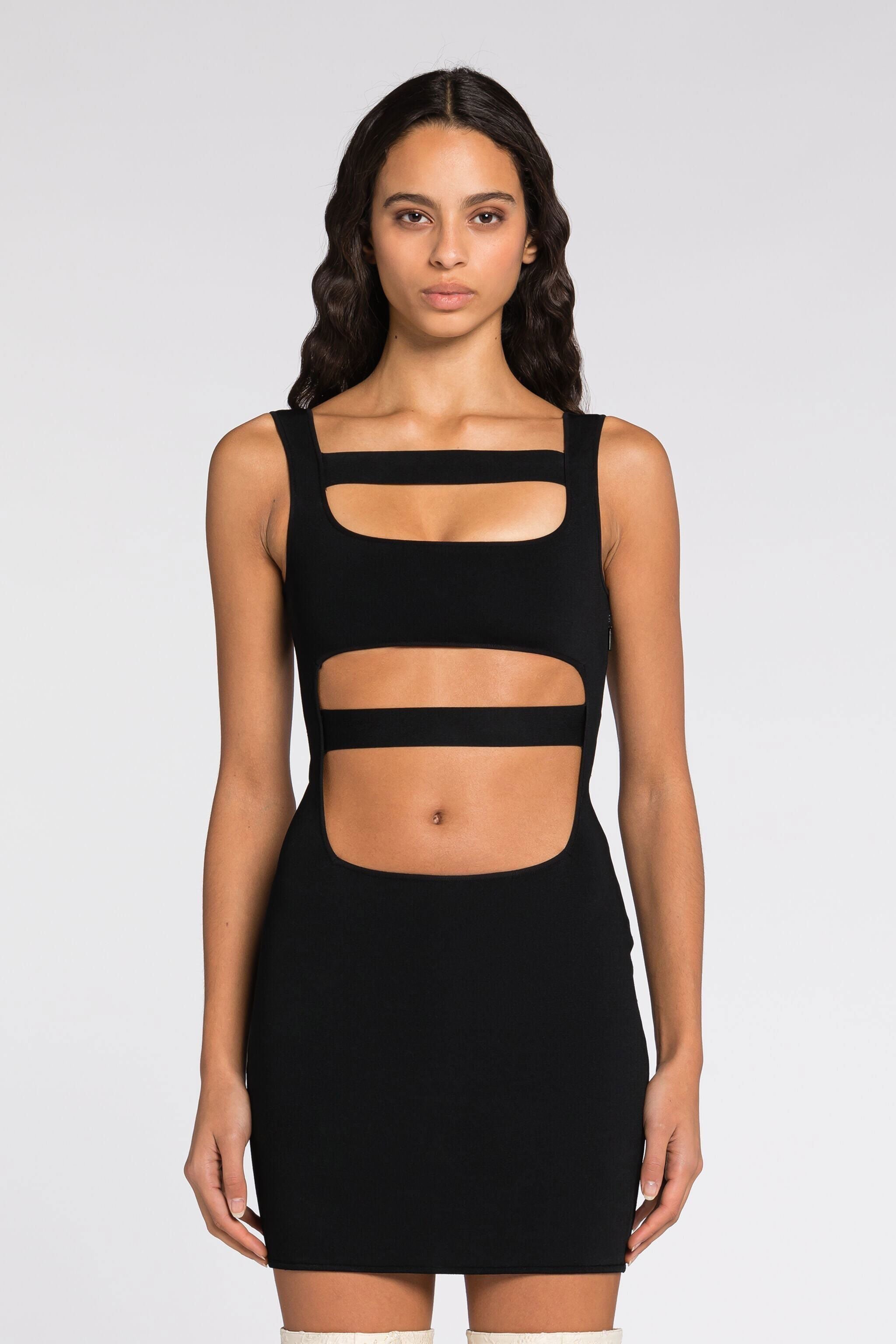 RC Cut-out detail mini dress Black QWM109-MG051