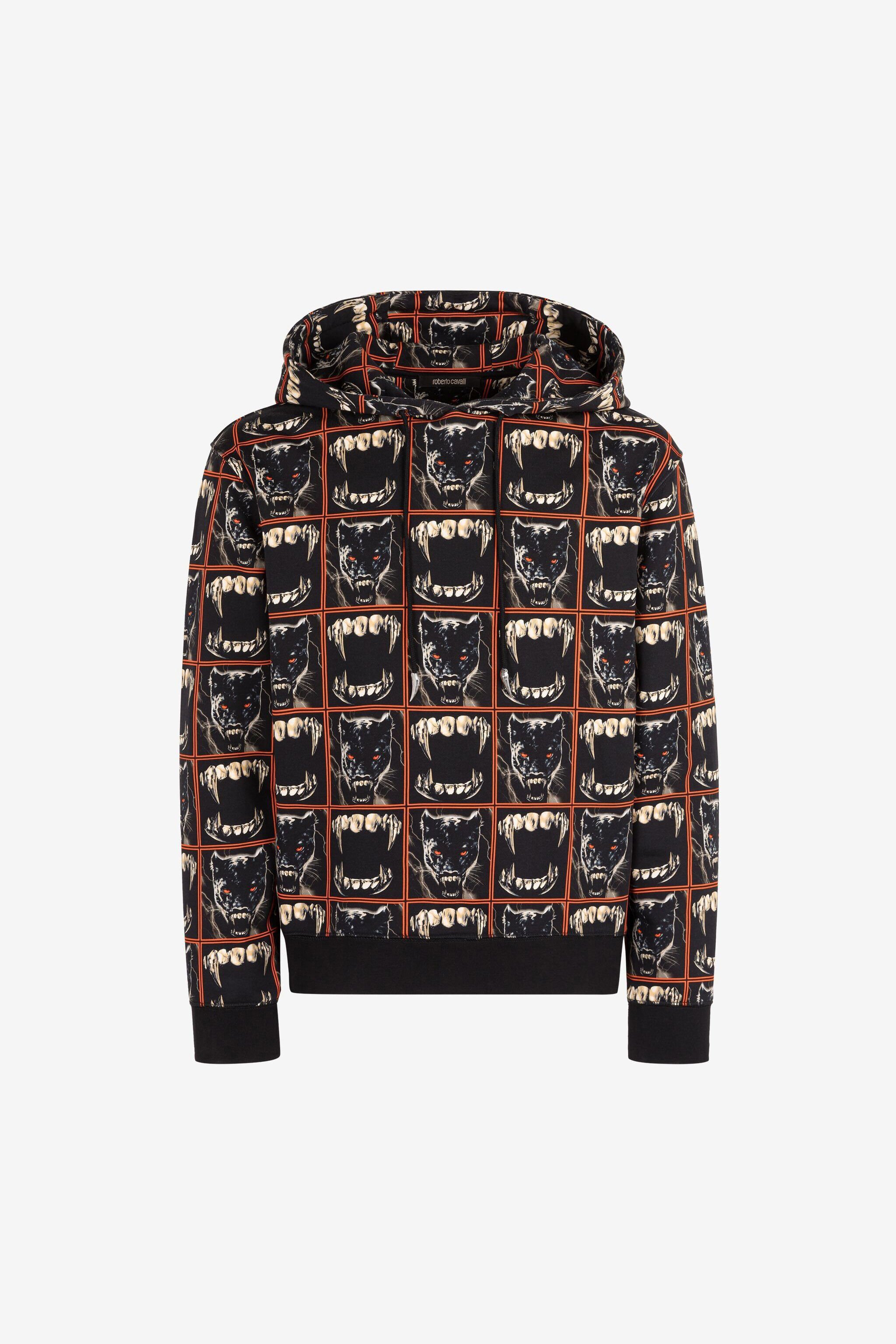 RC Teeth And Panther-Print Cotton Hoodie MULTICOLOR PNT69E-5OF25