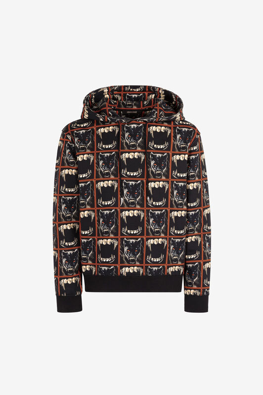 RC Teeth And Panther-Print Cotton Hoodie RC Teeth And Panther-Print Cotton Hoodie MULTICOLOR PNT69E-5OF25