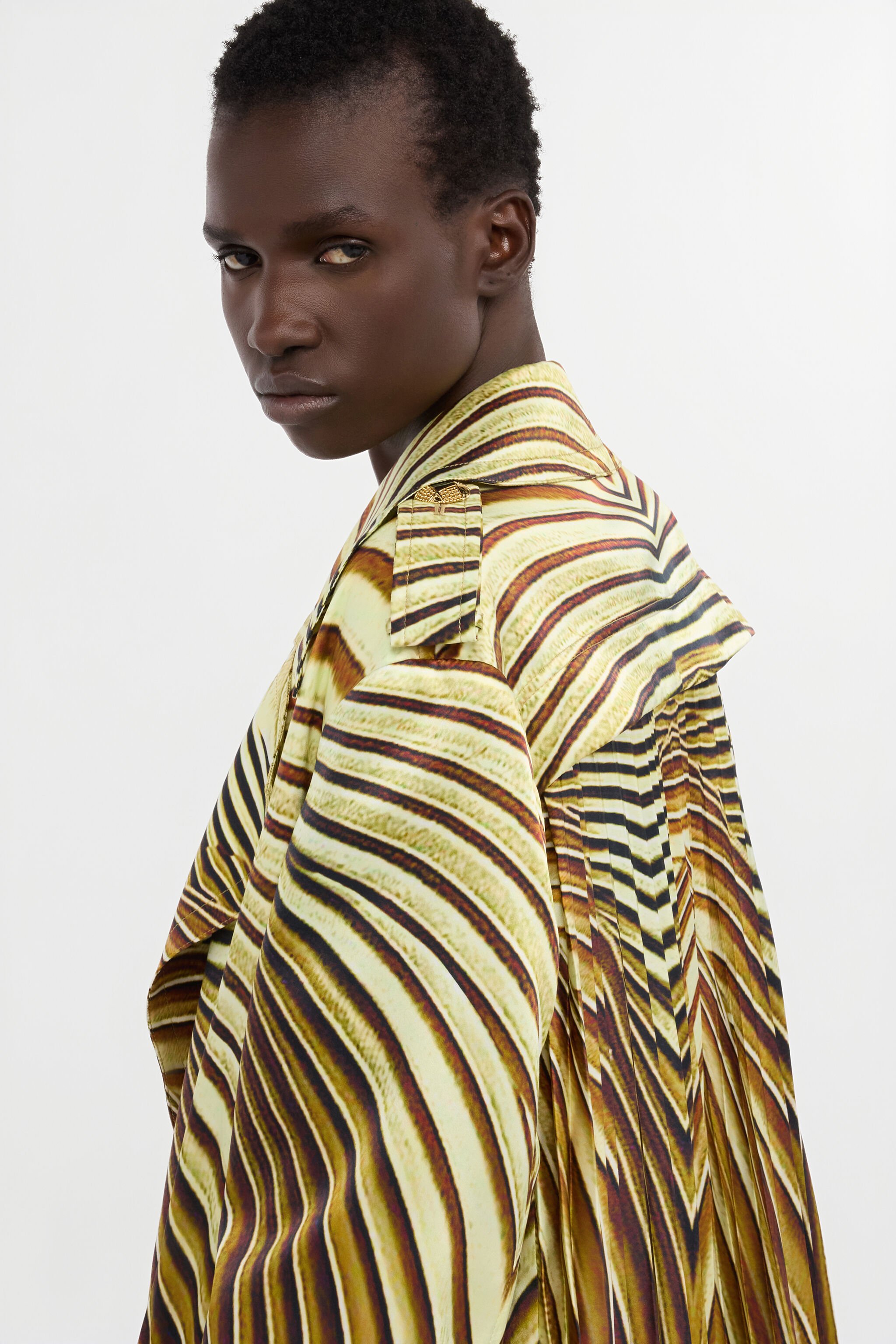 RC Trench In Seta Con Stampa Ray Of Gold SAHARA WWT500-RYS34