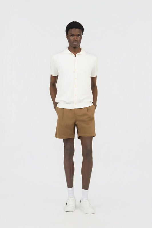 RC Brown Belted Cotton Shorts MILITARY GREEN SOT20C-FA017