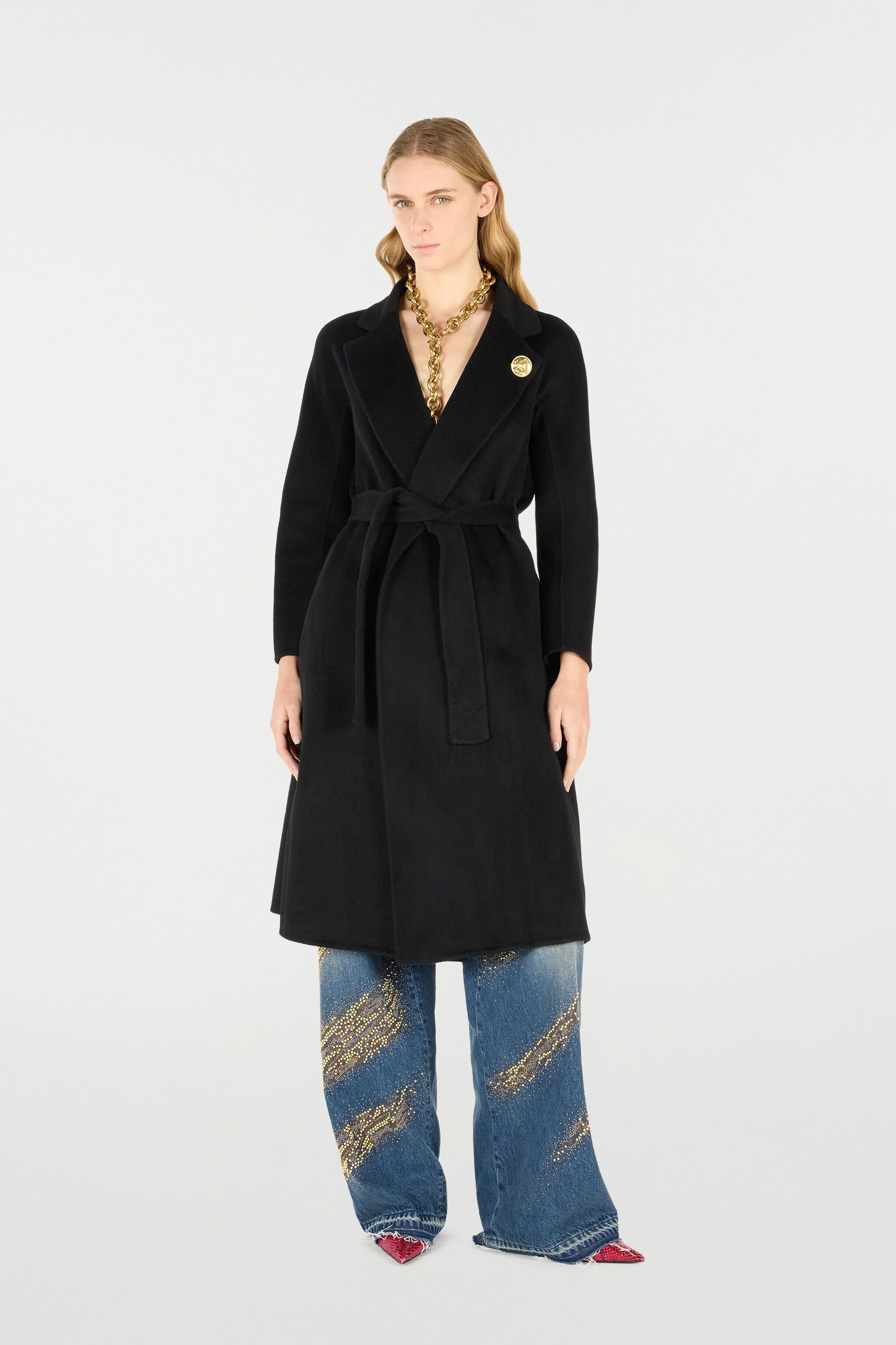 RC Cashmere-Blend Coat Black OOT50A-WH016