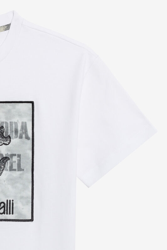 JU White T-shirt With Monogram RC  OPTICAL WHITE WJT61G-JD001