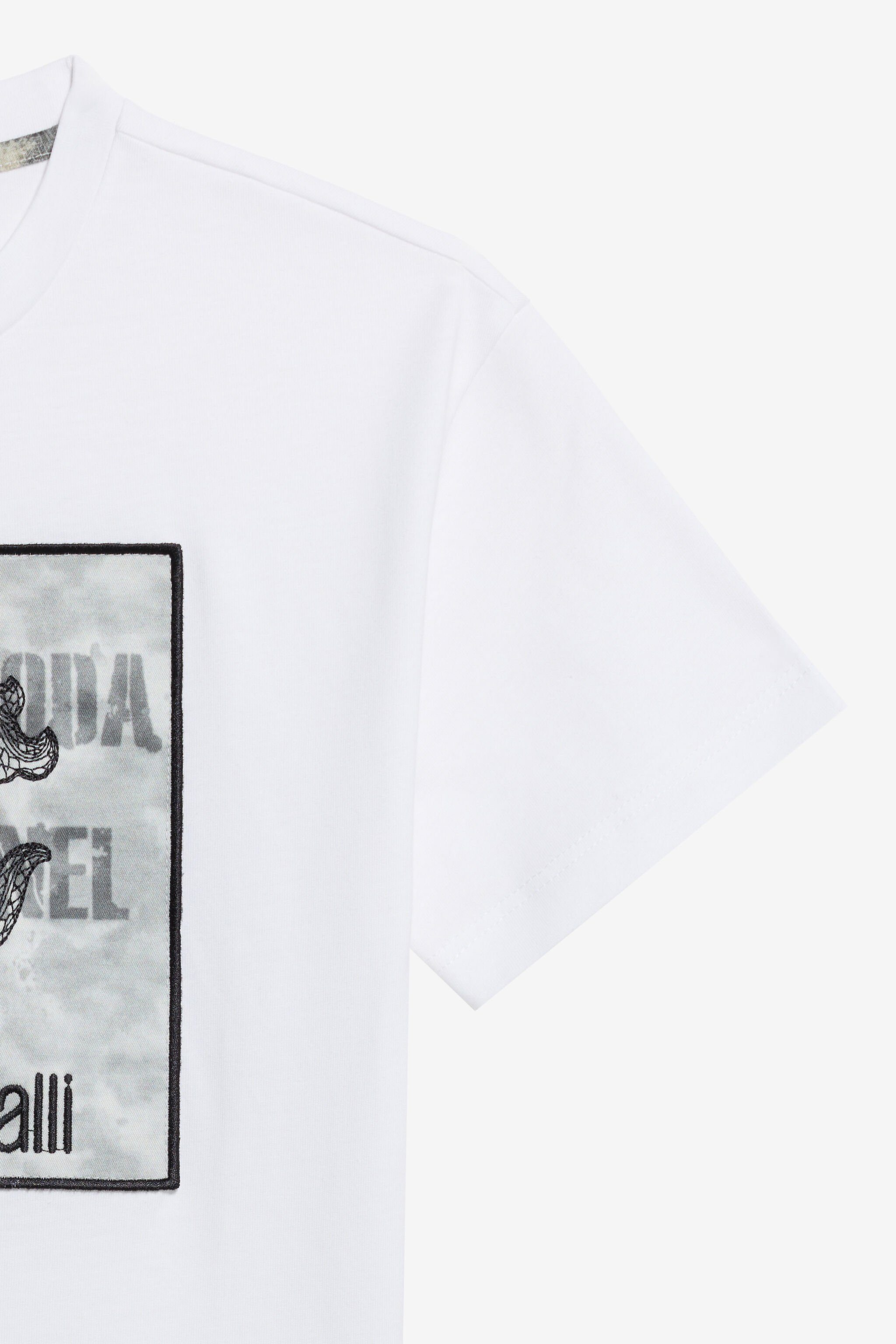 JU White T-shirt With Monogram RC  OPTICAL WHITE WJT61G-JD001