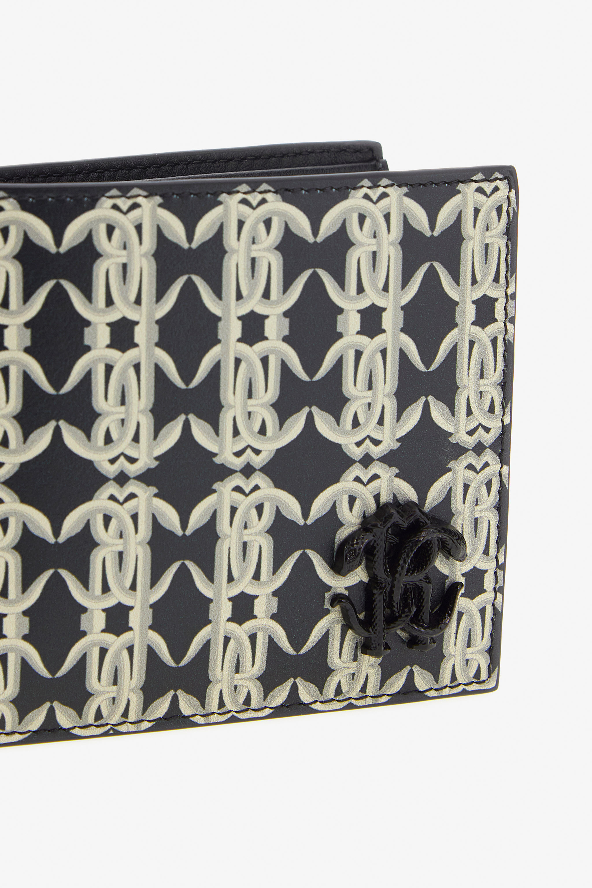 RC Brieftasche mit Monogramm RC Schwarz/Weiß SRA002-PZ588
