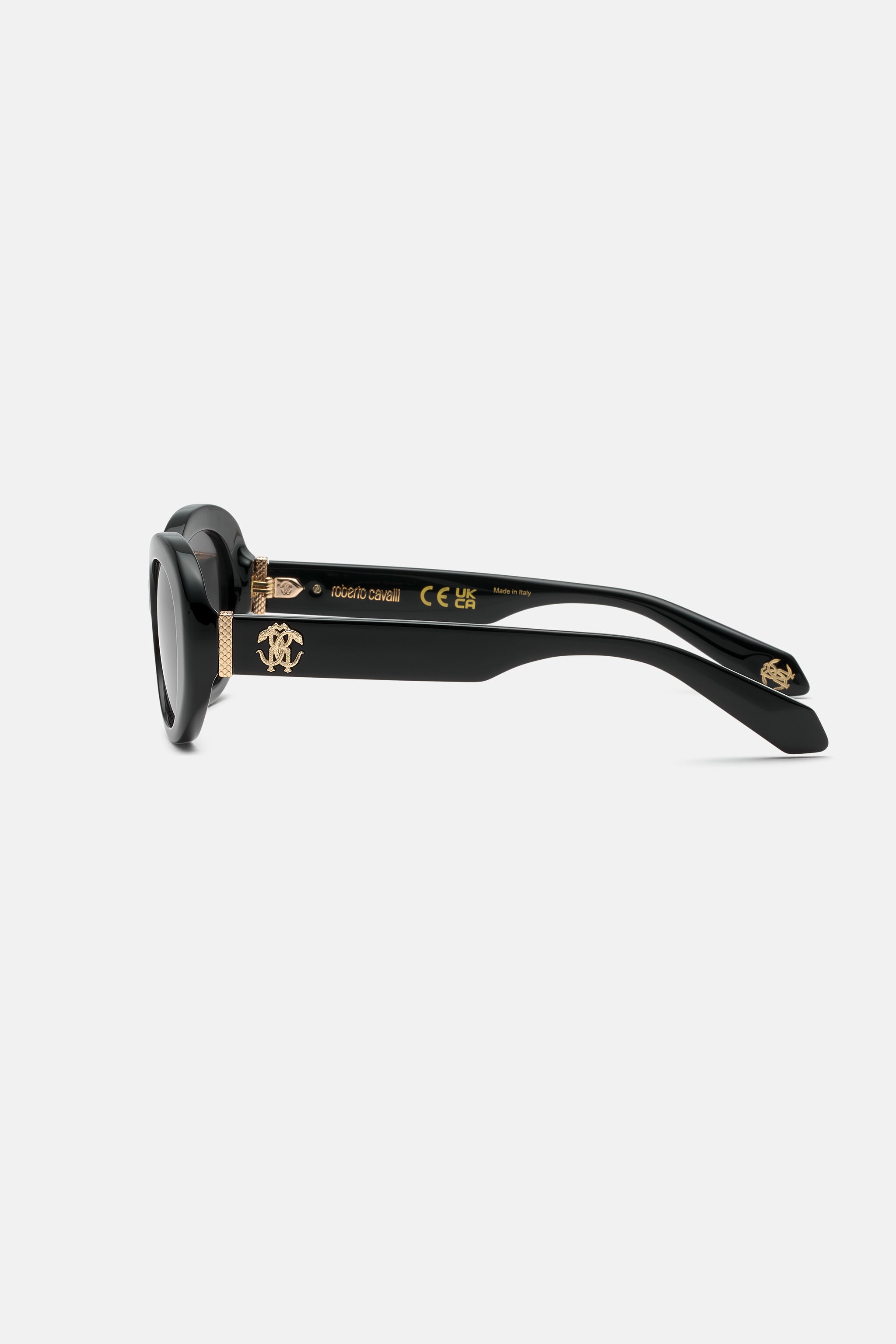 RC Sunglasses with snakeskin effect metal trim SHINY BLACK UALD37-ID234