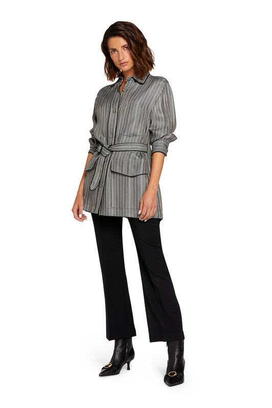 RC Striped Belted Shirt TAUPE/PEWTER IQT413-VI029