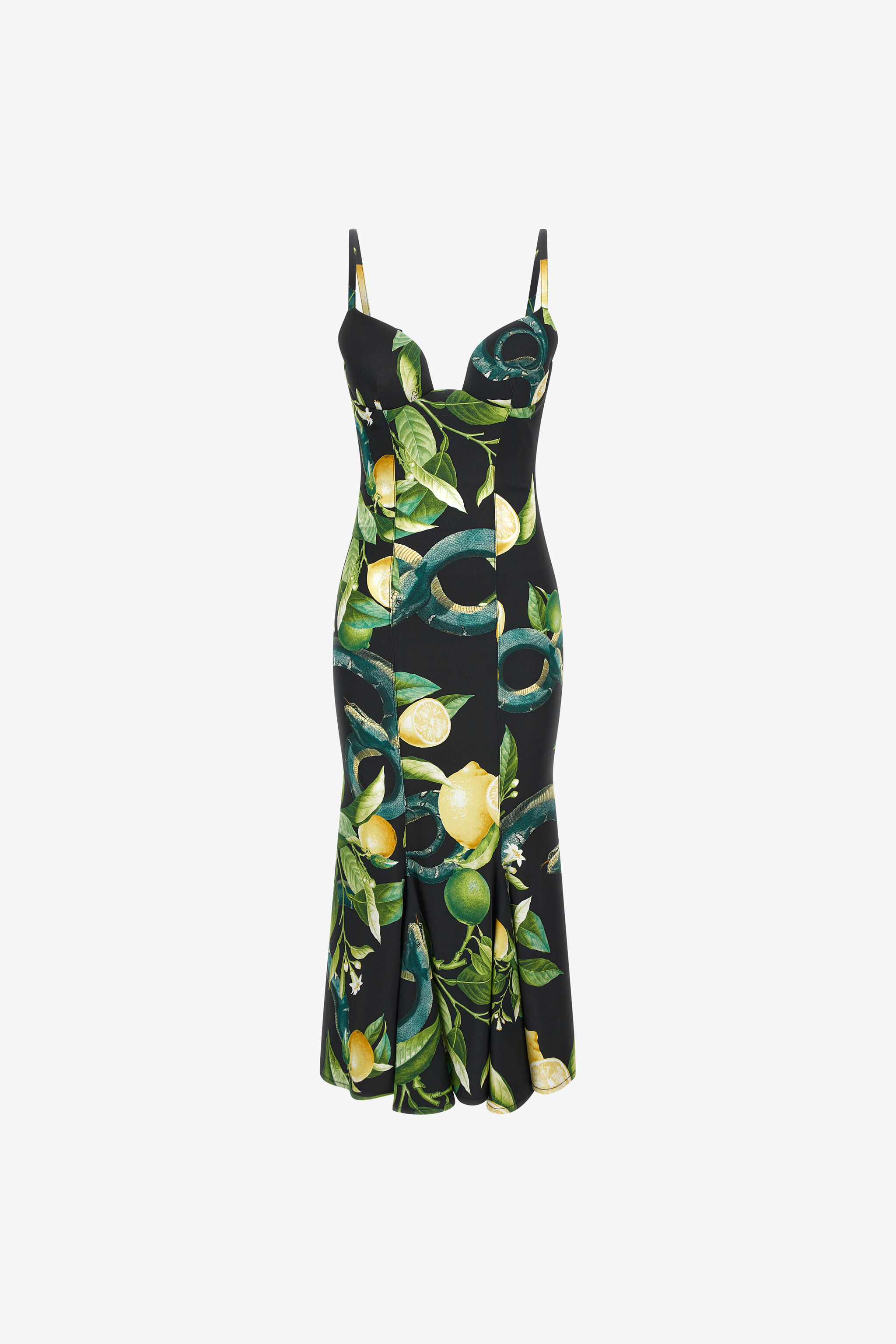 RC Dress with shoulder straps and Lemon print Schwarz SKT111-ORI89