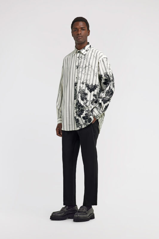 RC Broccato Print Silk Shirt White TRT720-CH039