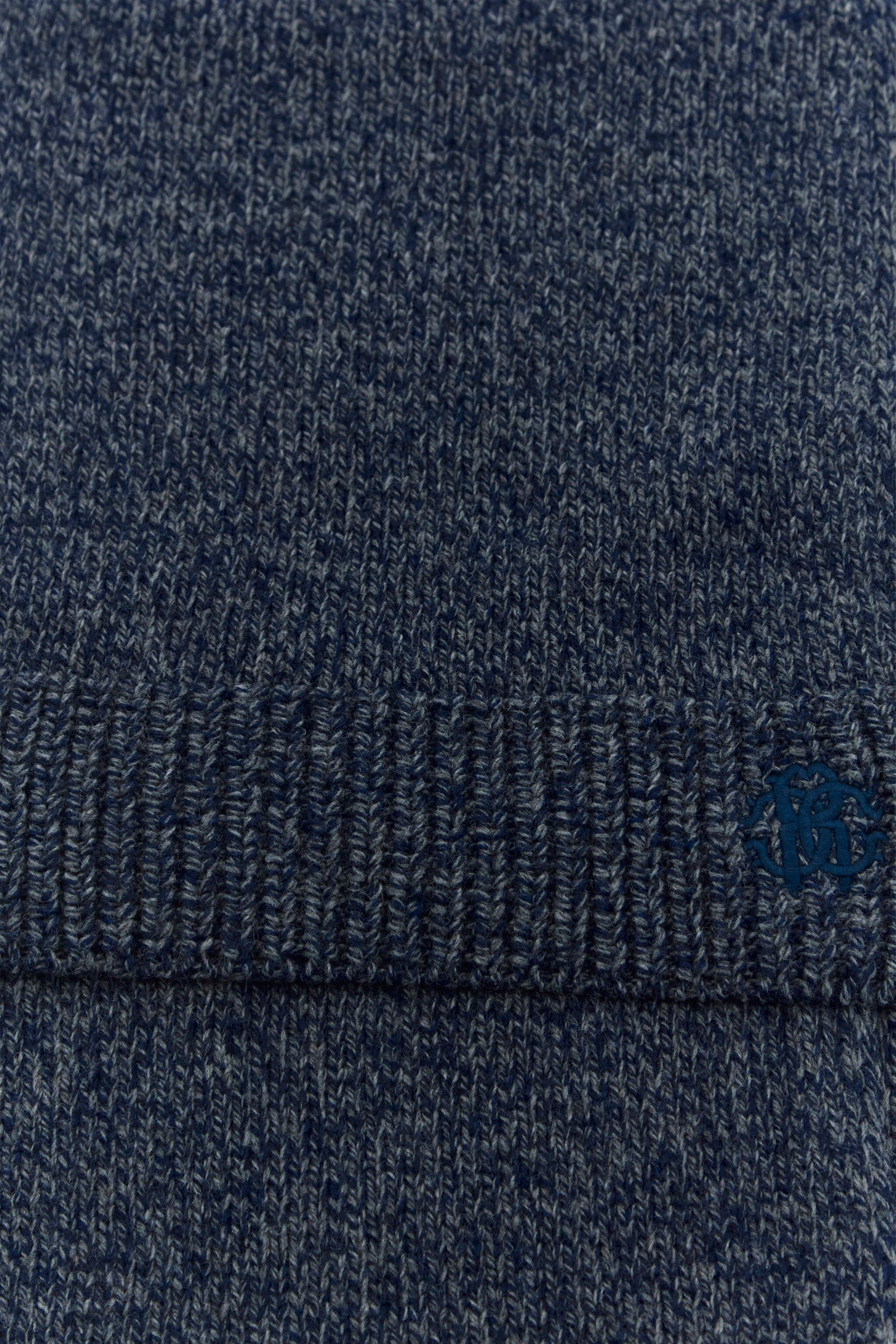 RC Dark Blue Scarf With Monogram RC Dark blue NOZ01D-MQ015