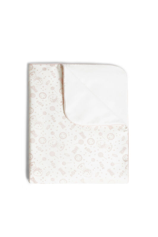JU White and blue candy print blanket MILKYWHITE/BABY PINK JJT80L-JMS66