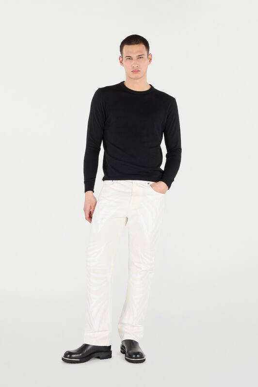 RC Pantalón Cinco Bolsillos Estampado Zebra Blanco URJ206-VMN73