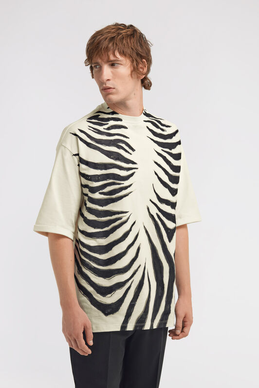 RC Zebra print T-shirt Elfenbein TRT62J-JD060