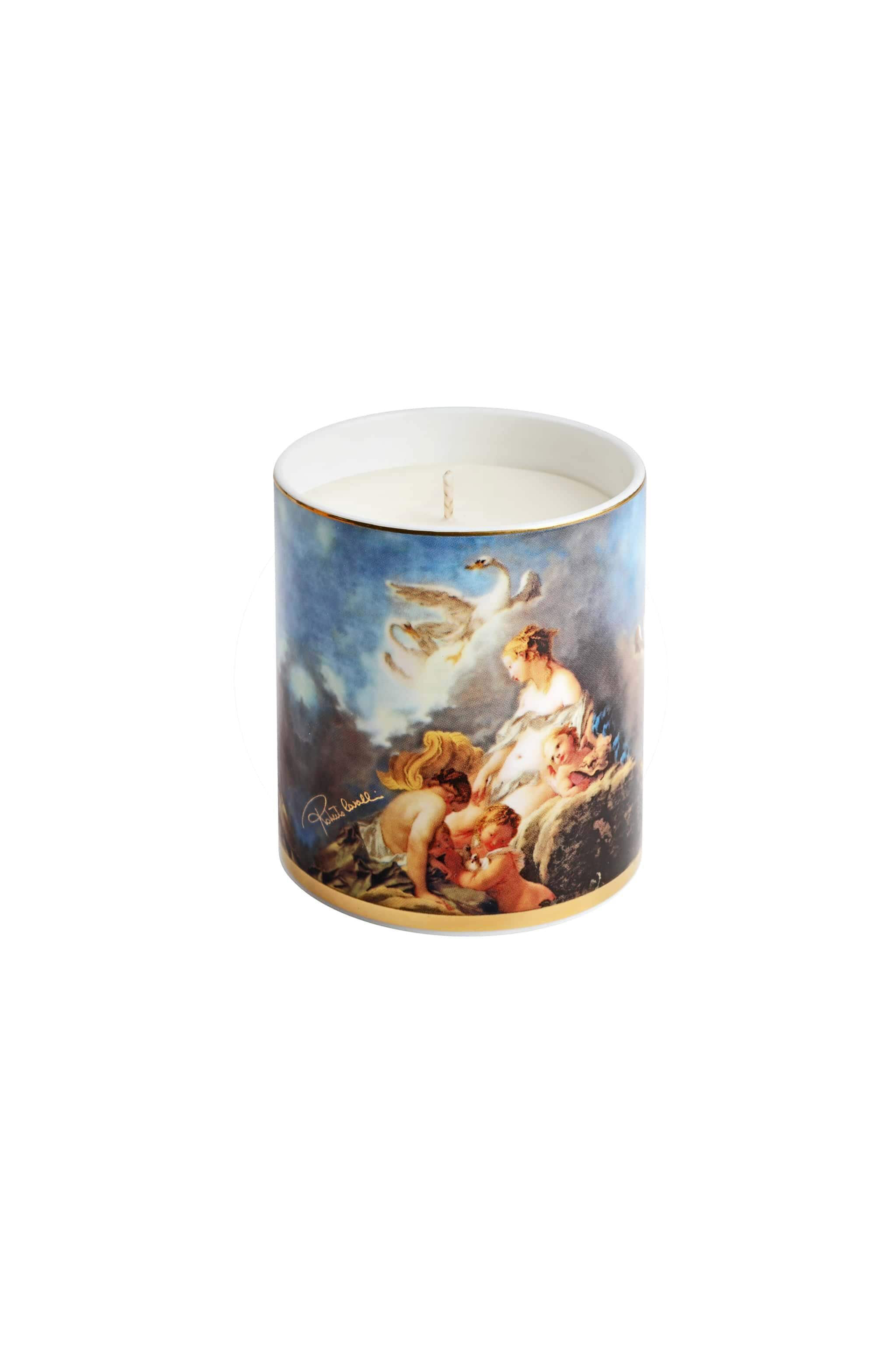 HO Becher aus feinem Knochenporzellan mit Wild Leda-Aufdruck. VARIANTE UNICA QALA05-IA005