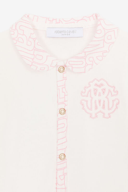 JU RC Monogram-Embroidered Babygrow Set JU RC Monogram-Embroidered Babygrow Set Pink RJT80T-JD001