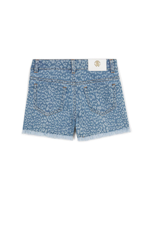 JU Leopard-Print Denim Shorts Azul claro MJJ200-VH032