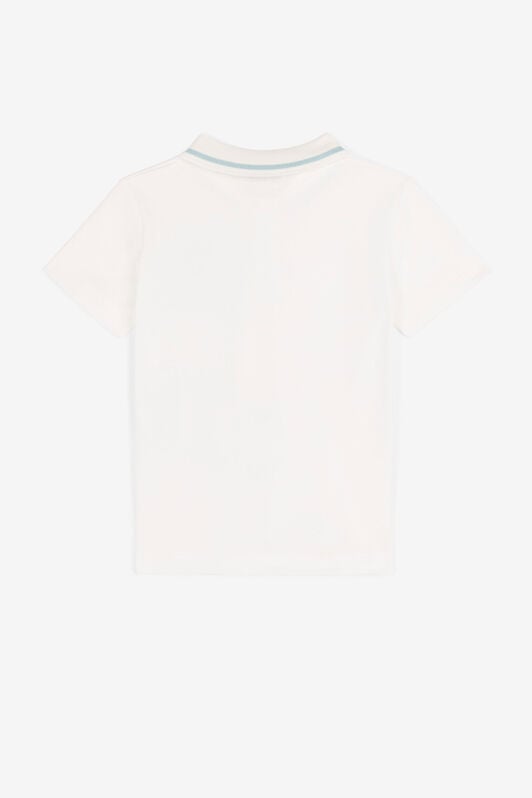 JU Embroidered-monogram cotton polo shirt Milky white QJT662-KB003