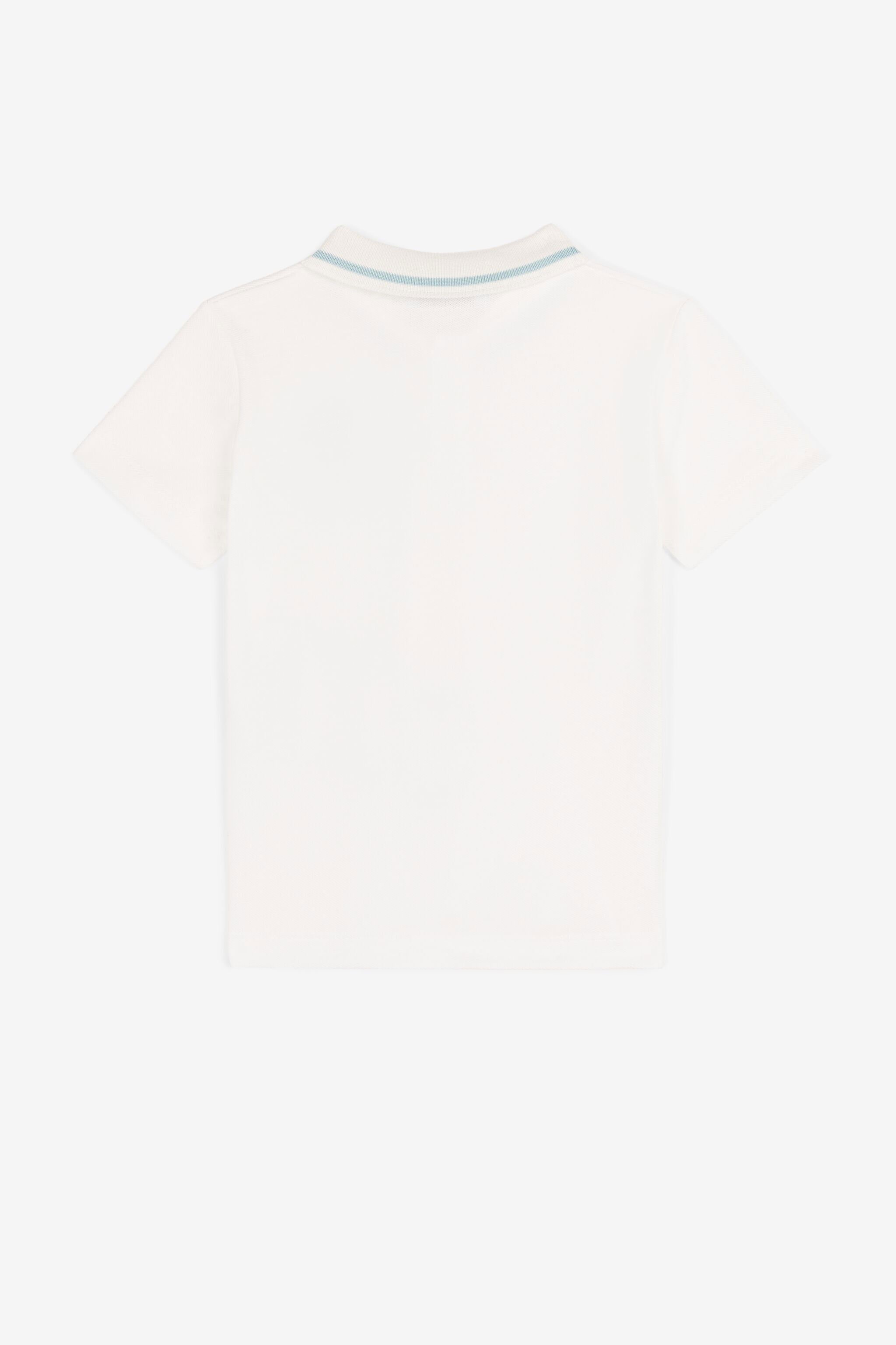 JU Embroidered-monogram cotton polo shirt Milky white QJT662-KB003