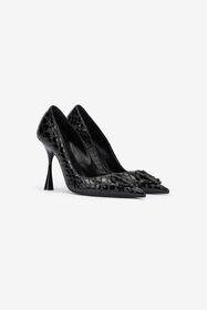 ${brand} Crocodile-Print Leather Pumps ${colorDescription} ${masterID}