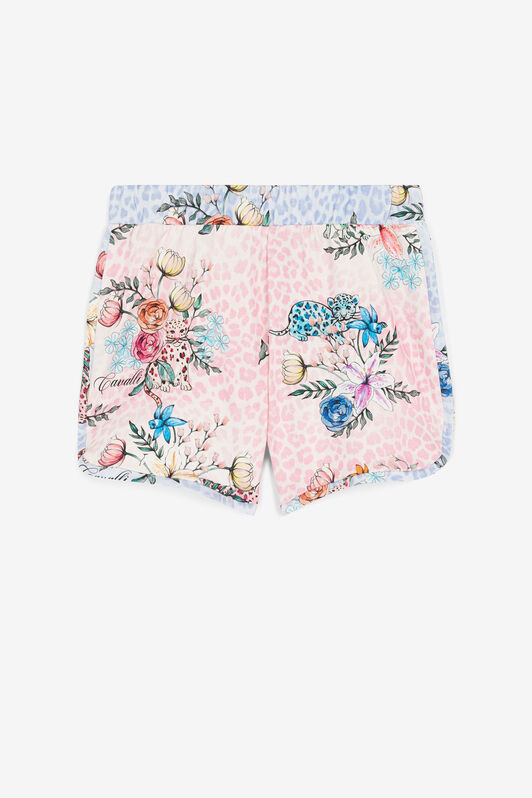 JU Shorts mit Jaguar- und Blumendruck Rosa QJT200-5OF61