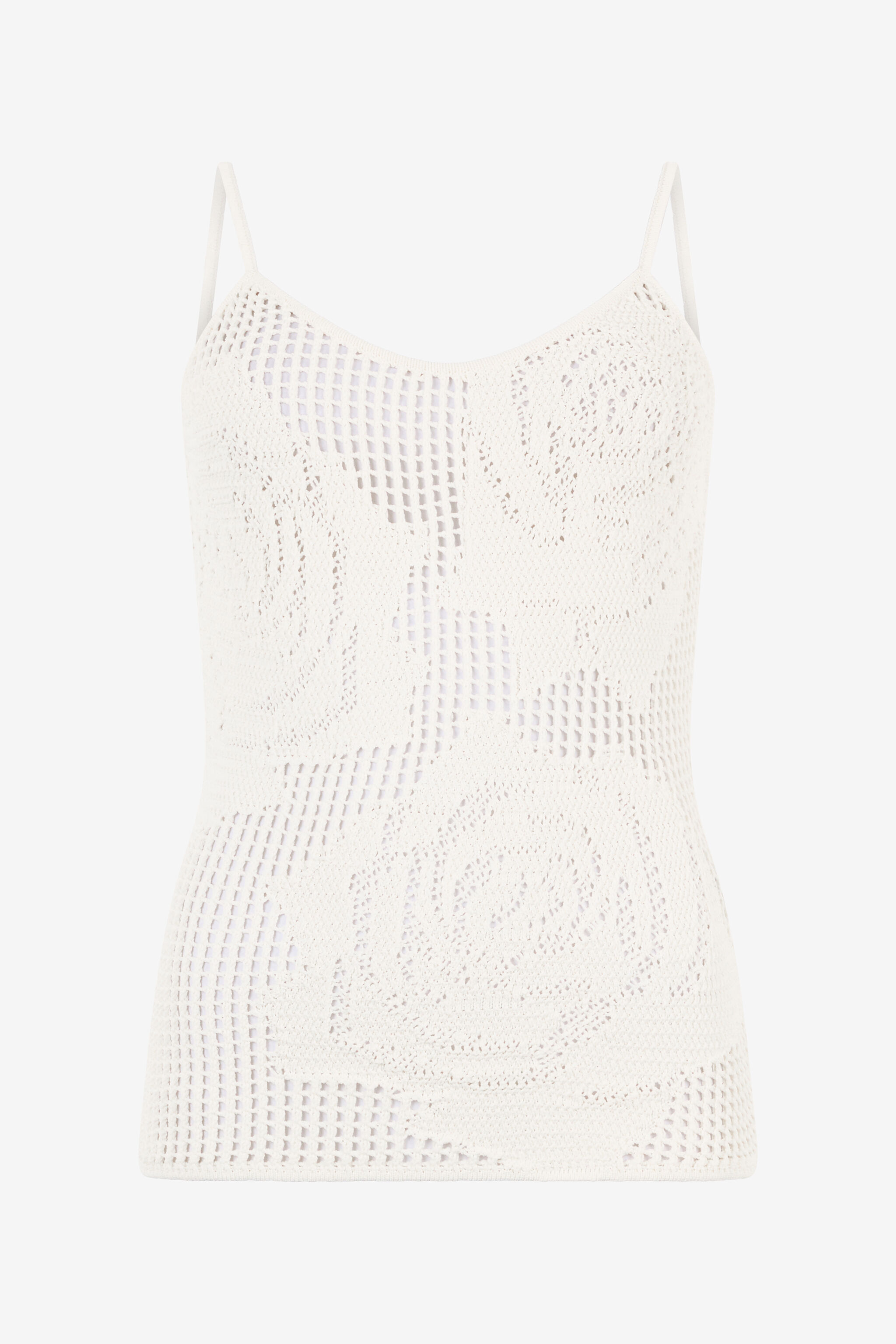 RC Openwork Top With Roses White UKM604-MI001