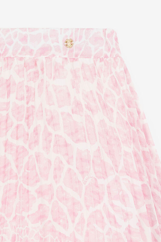 JU Pleated Giraffe-Print Skirt JU Pleated Giraffe-Print Skirt BABY ROSE/MILK WHITE PJT300-HDE25
