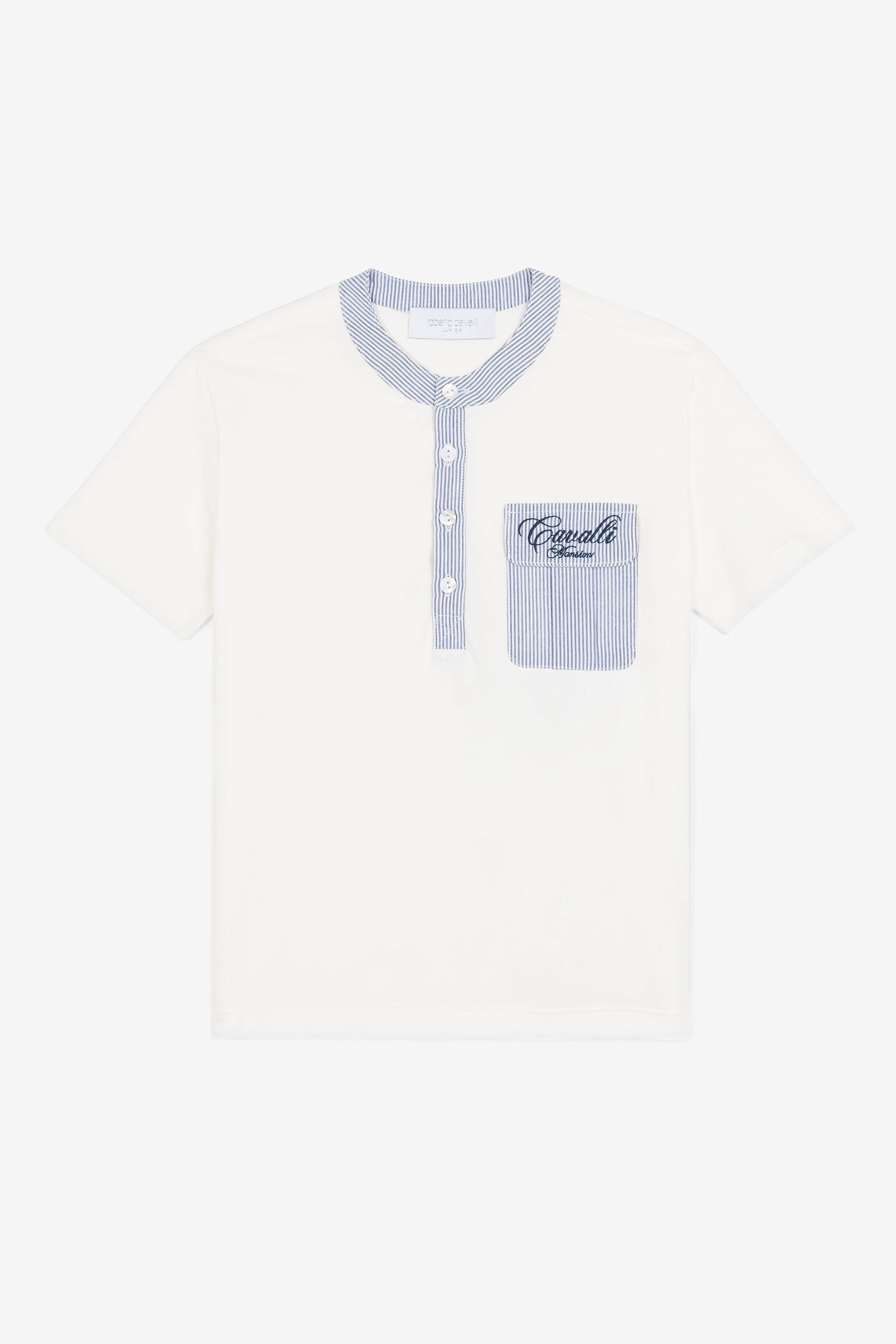 JU T-Shirt-Set mit aufgesetzter Tasche Weiß OJT678-ISA2J